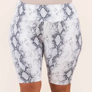 Snake Skin Print Bike Shorts